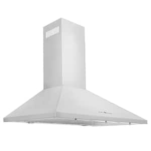 36 in. 400 CFM Convertible Vent Wall Mount Range Hood in Stainless Steel