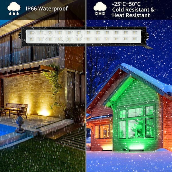2-Pack 48-Watt LED RGB Aluminum Wall Washer Light Bars IP66 Waterproof w/ APP/Remote Control for Outdoor Events, Garden