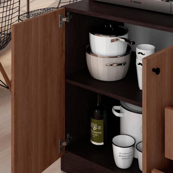  EMYJAY Kitchen Organizer Shelf, Kitchen Microwave Cabinet  Coffee Bar Cabinet Kitchen Pantry Storage Cabinet for Kitchen Living Room  Hallway LYWY (Color : Brown, Size : 70x32x106cm) : Home & Kitchen