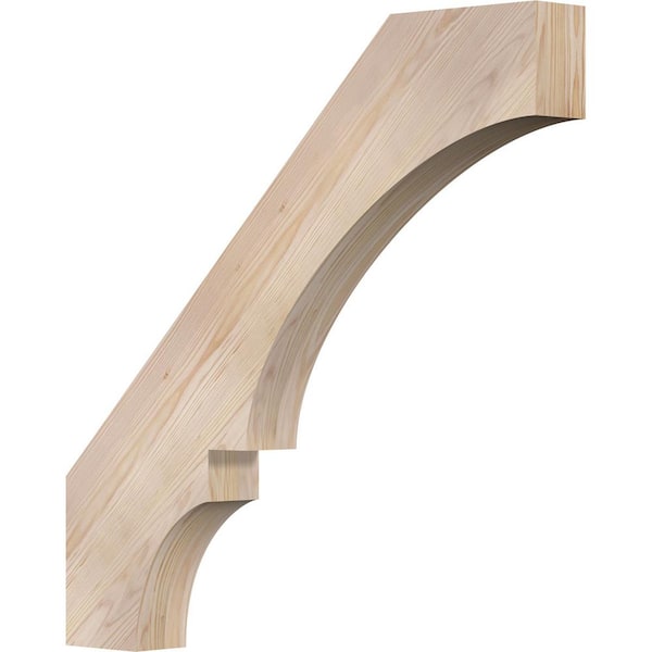 Ekena Millwork 3 1/2"W x 30"D x 30"H Balboa Smooth Knee Brace, Douglas Fir