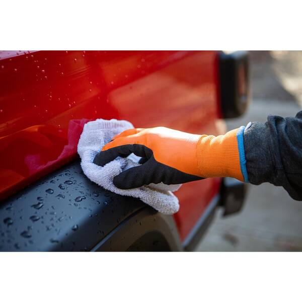 G & F Products Waterproof Winter Gloves - Windproof -58F Cold Weather Work Gloves With HPT Coating, Orange Large