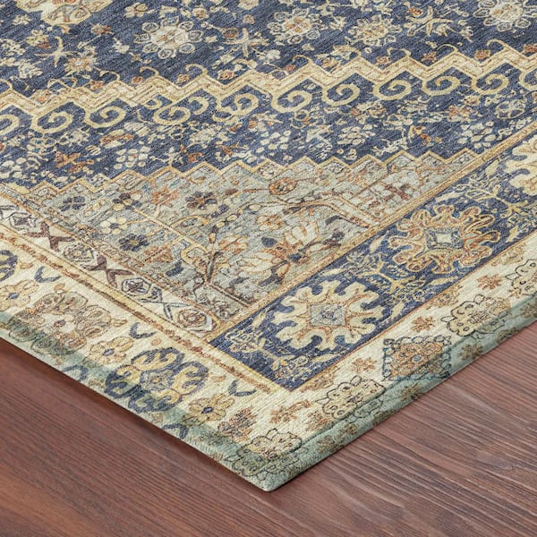 Chantille Machine Washable Indoor/Outdoor Abstract ACN2806 Navy 9 ft. x 12 ft. Area Rug