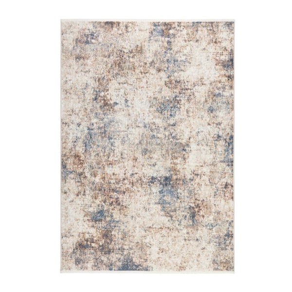 TOWN & COUNTRY LIVING Everyday Rein Abstract Cloud Brown Beige 8 ft. x 10 ft. Machine Washable Rug