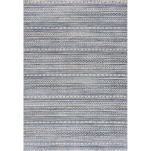 Havana Navy Blue 7 ft. 9 in. x 10 ft. 8 in. Traditional Distressed Area Rug