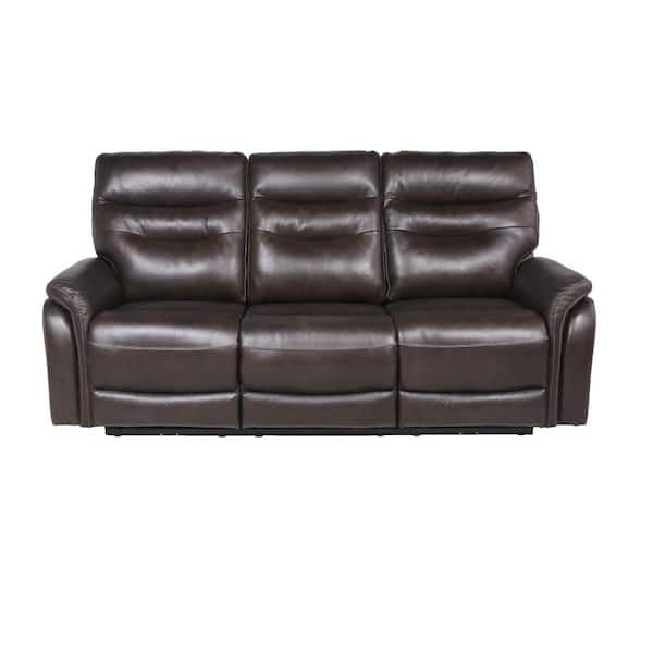 3 Seater Power Recliner Leather Sofa, Steve Silver Leather Couch
