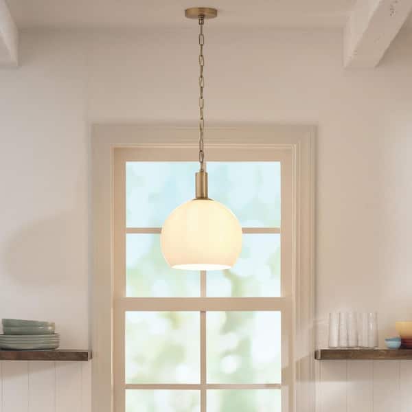 Rivi 1-Light Lacquered Brass Pendant Light