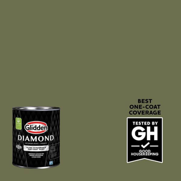 Glidden Diamond 1 qt. PPG1125-6 Toy Tank Green Flat Interior Paint with Primer