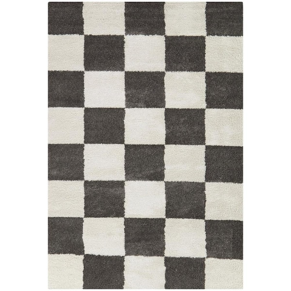 Reinhart Dark Grey 5 ft. x 7 ft. Checkered Area Rug