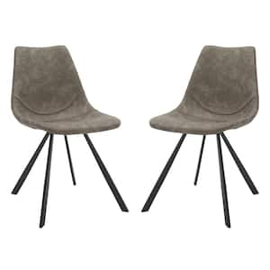 Kayne Gray/Black 18 in. Iron Dining Chair Set of 2