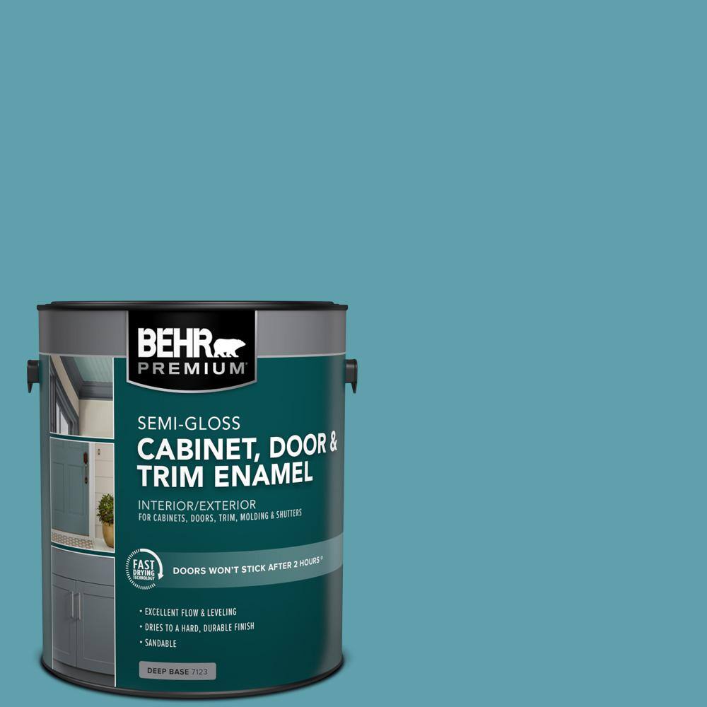 1 gal. #BIC-53 Turquoise Semi-Gloss Enamel Interior/Exterior Cabinet, Door & Trim Paint price history on PriceWatchPro