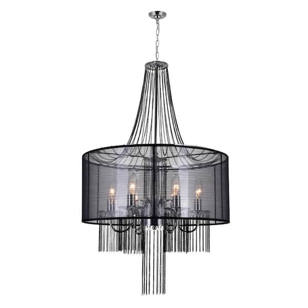 CWI Lighting Amelia 6 Light Drum Shade Chandelier With Chrome Finish