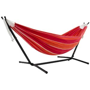 9 ft. Double Cotton Hammock Bed with Space Saving Steel Stand in Mimosa