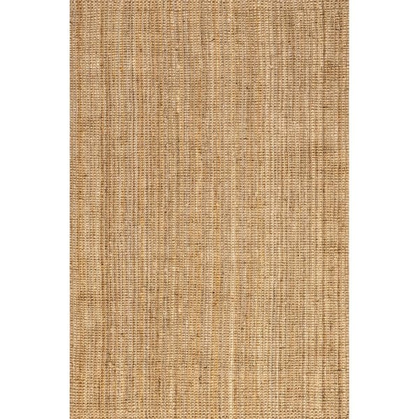 nuLOOM Ashli Solid Jute Natural 6 ft. x 9 ft. Area Rug