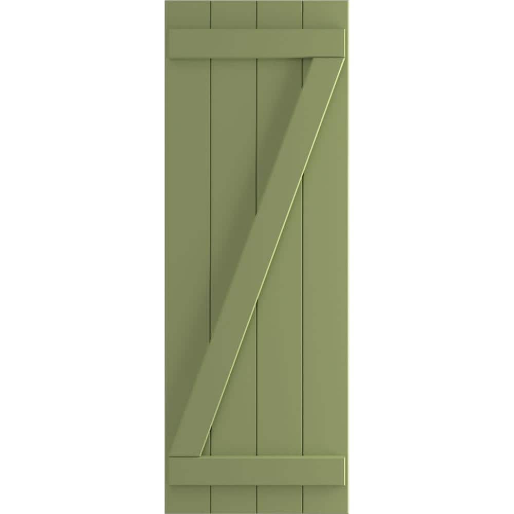 21-1/2 in. x 44 in. True Fit PVC Four Board Joined Board and Batten Shutters with Z-Bar, Moss Green (Per Pair) price history on PriceWatchPro
