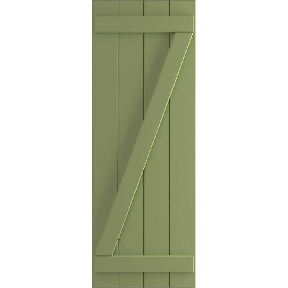 21-1/2 in. x 57 in. True Fit PVC 4-Board Joined Board and Batten Shutters with Z-Bar Pair in Moss Green price history on PriceWatchPro