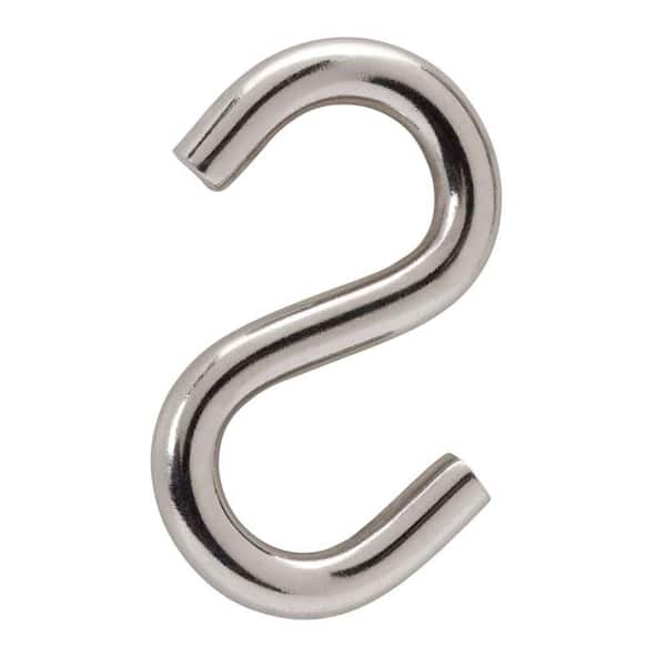 Everbilt 0.170 in. x 2-1/4 in. Stainless Steel Rope S-Hook (2-Pack)