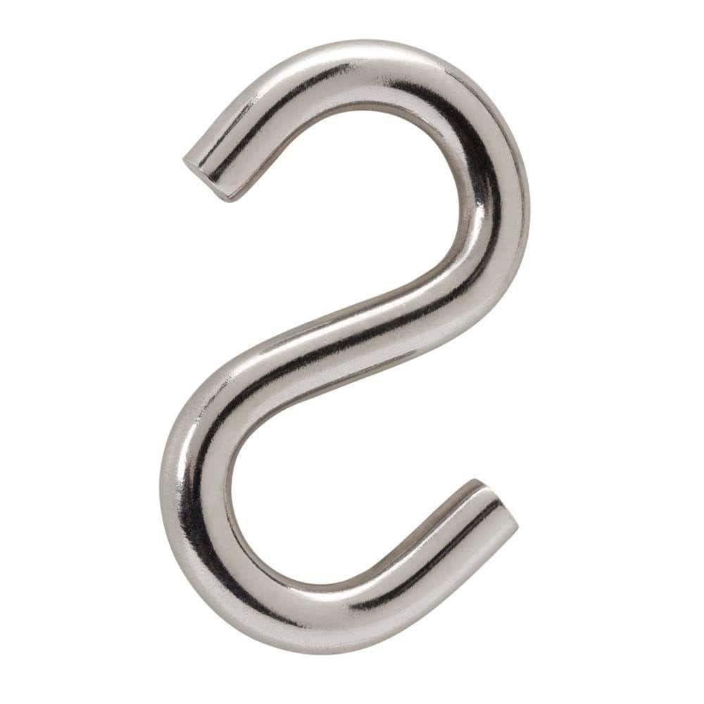 Everbilt 0.260 in. x 2-1/2 in. Stainless Steel Rope S-Hook 803634 - The  Home Depot