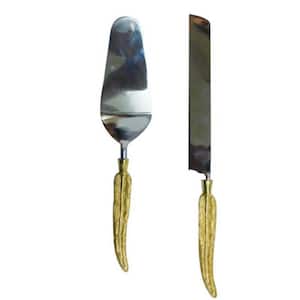 Enchanted Silver, Gold Cake Server in Box (Set of 2)
