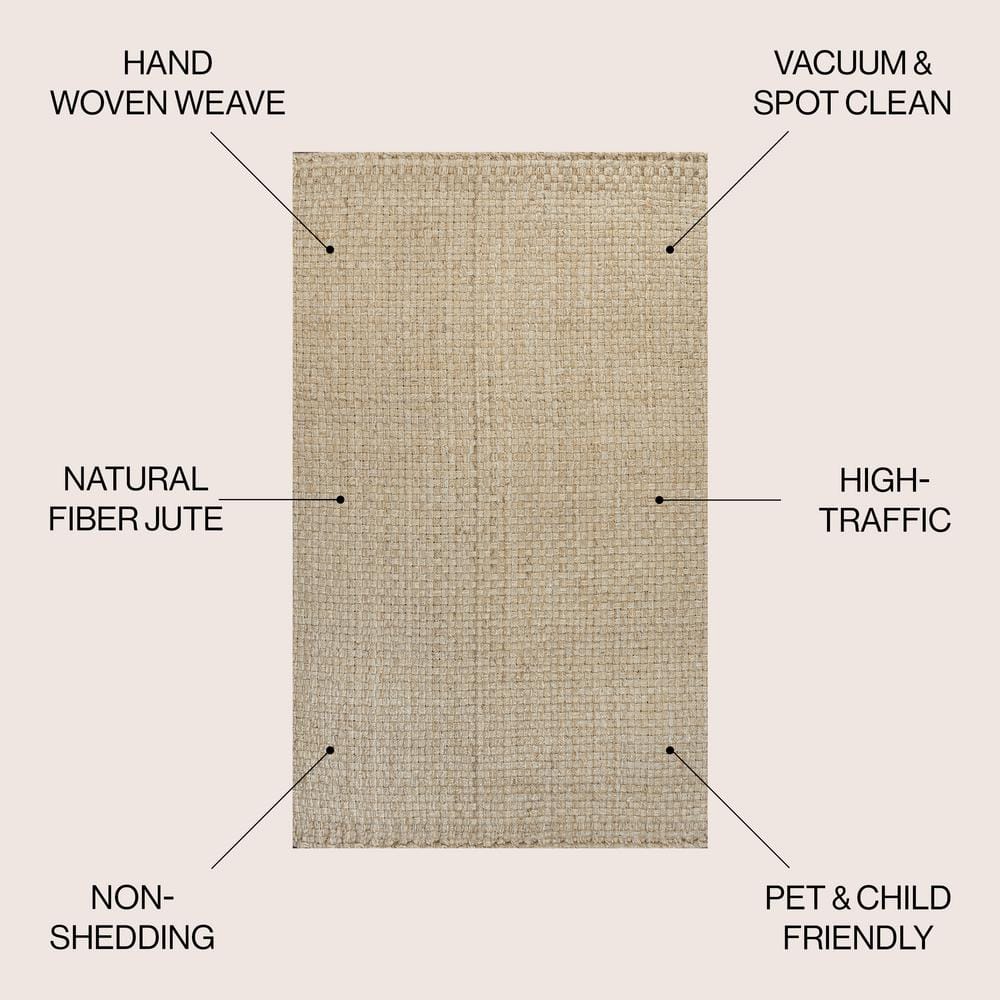 Estera Ivory Handwoven Chunky Jute Rectangular Rug