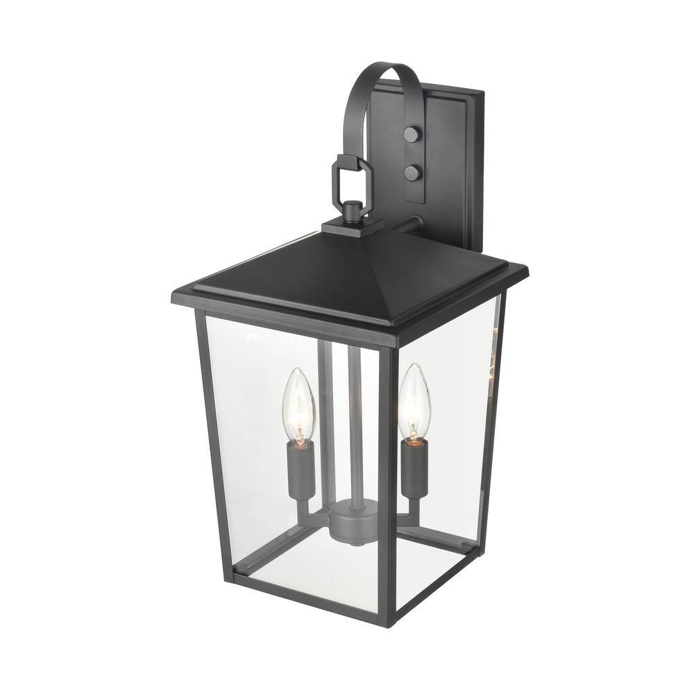 Fetterton Elegant Outdoor Wall Lantern in Powder Coat Black