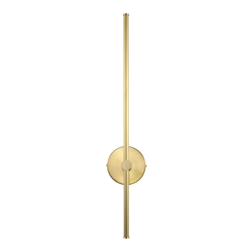 Anton 27.25" Brass Gold Modern Adjustable LED Wall Sconce