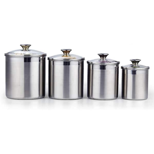 4 Pc Stainless Steel Canister Set - Blue