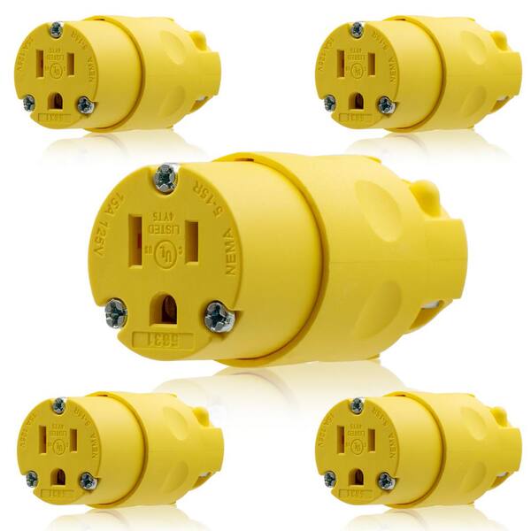 thumbnail image 2 of OCSParts NEMA 5-15 Grounding Flanged Inlet - 15A 125V AC, 2 Pole 3 Wire, CUL Listed 2 of 6