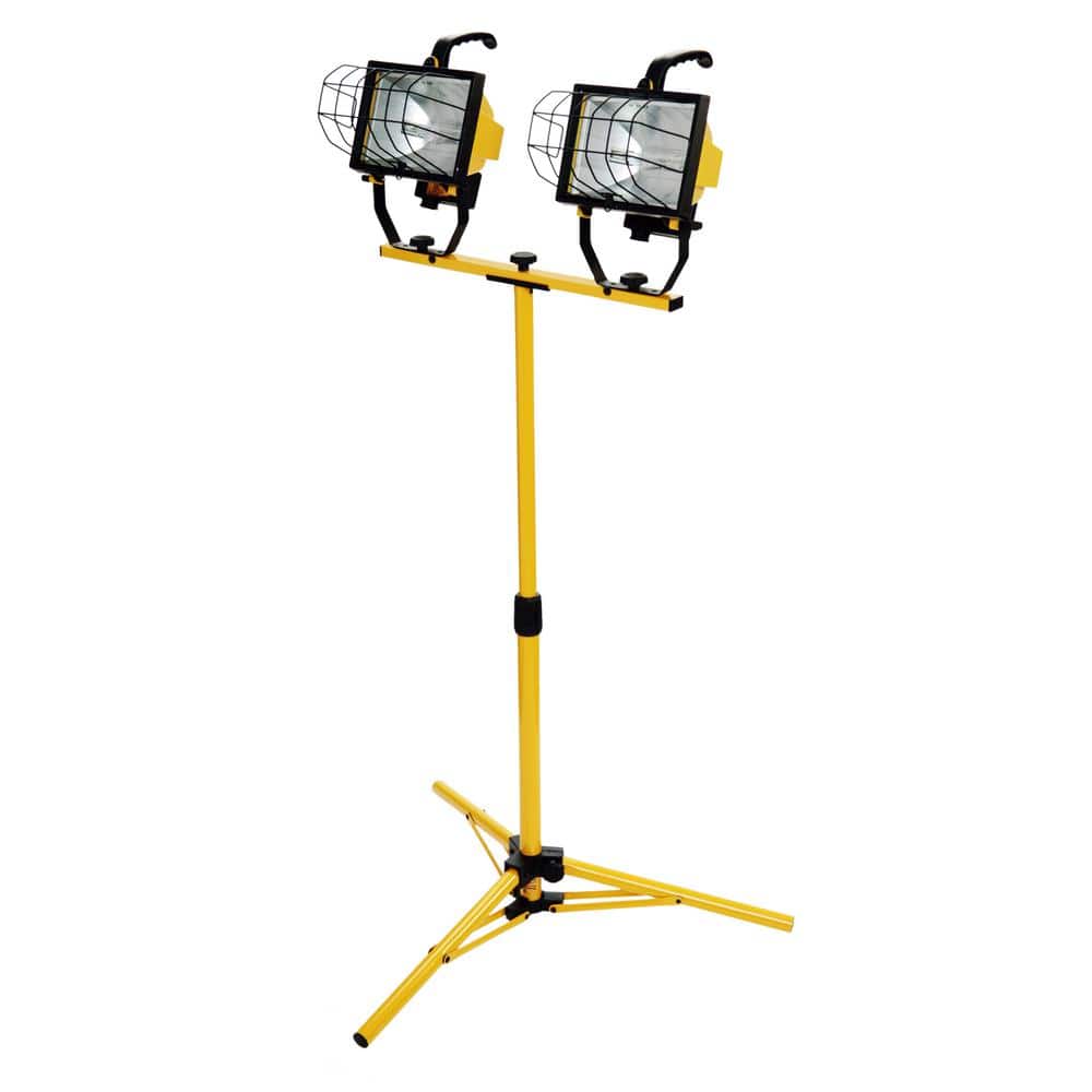 HDX Twin Head 1000-watt Halogen Tripod Work Light 637449 for sale online 