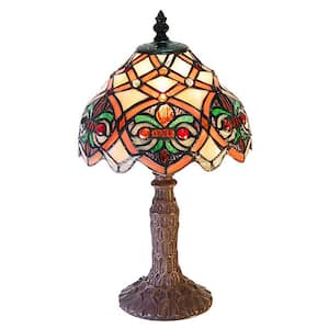13 in. Small Arielle Multicolored Accent Brown Table Lamp