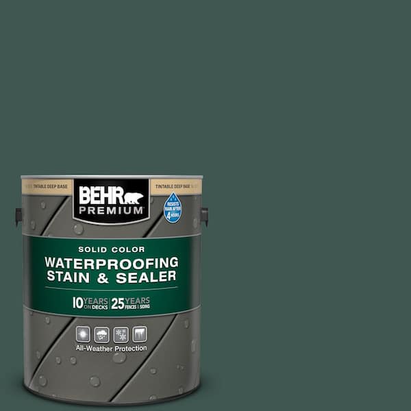 BEHR PREMIUM 1 gal. #HDC-CL-21A Dark Everglade Solid Color Waterproofing Exterior Wood Stain and Sealer