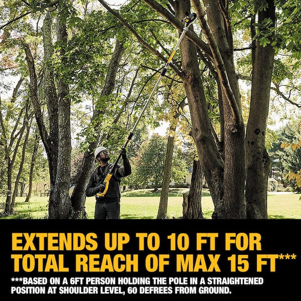 DEWALT - 20V MAX 8in. Cordless Battery Powered Pole Saw Kit with (1) 4Ah Battery, Charger & Sheath (34 Link)