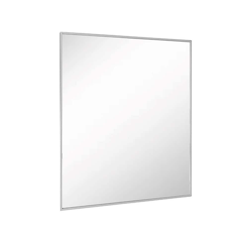 Rectangular Silver Metal Bathroom Vanity Mirror