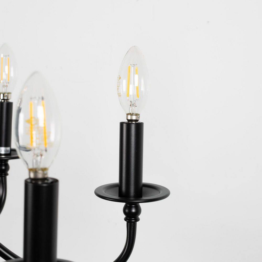 Black Metal 6-Light Candle Style Chandelier