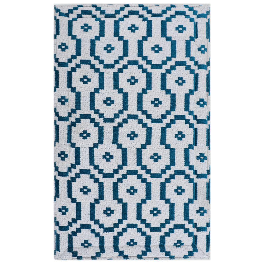 Teal Polyester Anti-Fatigue Kitchen Mat with Cotton Canvas Backing