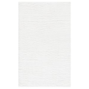 August Shag White 2 ft. x 3 ft. Solid Area Rug