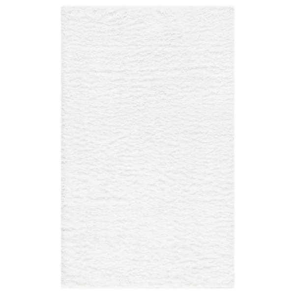 SAFAVIEH August Shag White 2 ft. x 3 ft. Solid Area Rug