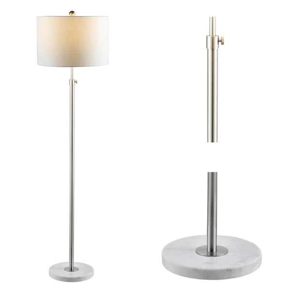 June 66 in. Chrome Metal/Marble Adjustable LED Floor Lamp