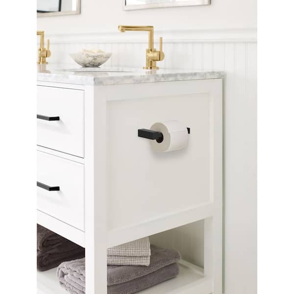 Monument 5-7/8 in. (149 mm) L Single Post Toilet Paper Holder in Matte Black