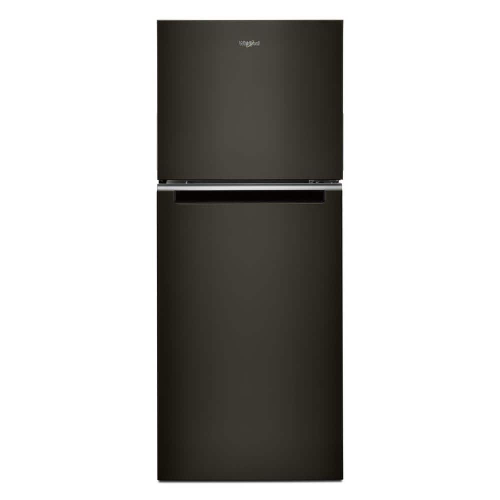 Whirlpool 24 in. 11.6 cu. ft. Top Freezer Refrigerator in Print Resistant Black Stainless, Counter Depth, ENERGY STAR, Fingerprint Resistant Black Stainless
