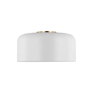 Malone 13.75 in. Medium 1-Light Matte White Flush Mount