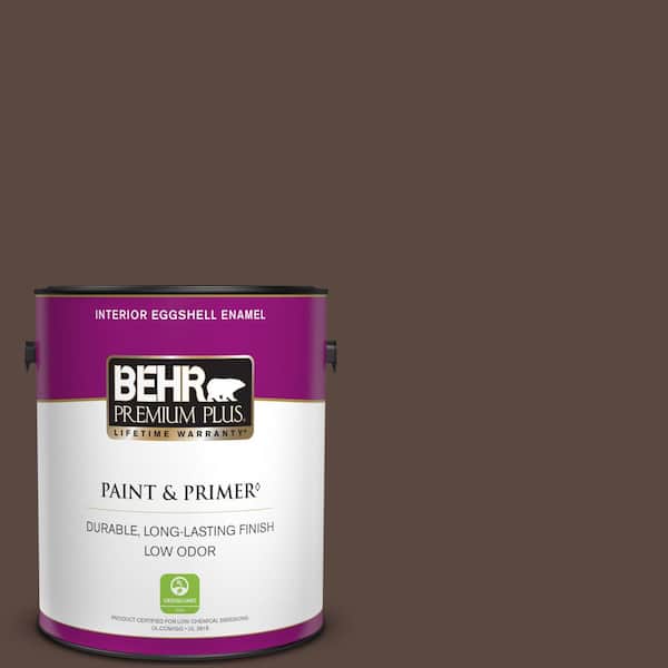 BEHR PREMIUM PLUS 1 gal. #N170-7 Baronial Brown Eggshell Enamel Low Odor Interior Paint & Primer