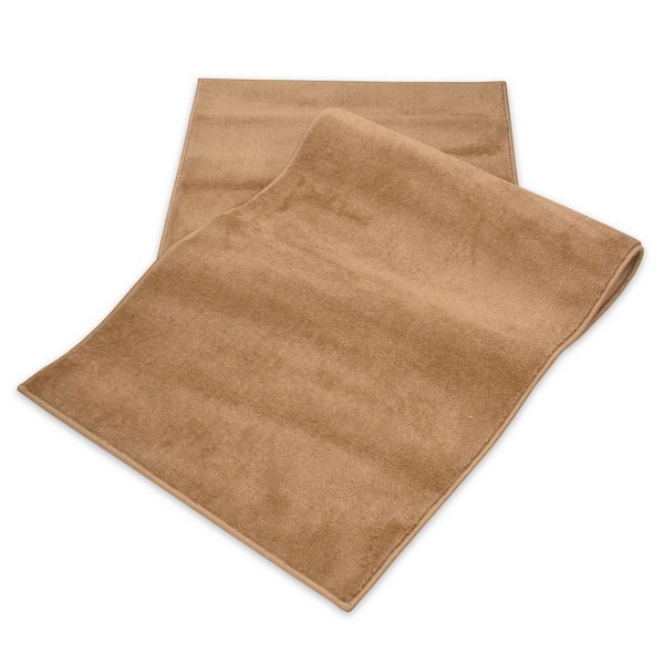 RugStylesOnline - Euro Solid Beige 36 in. Width x Your Choice Length Custom Size Runner Rug