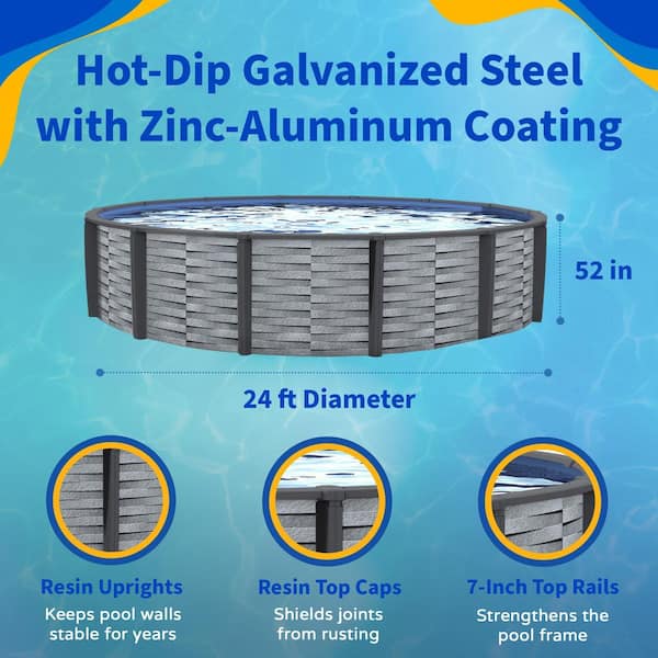 Blue Wave Affinity 30 ft. Round 52 in. D 7 in. Top Rail
