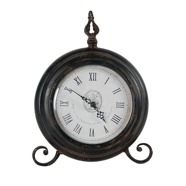 A & B Home 11.5 in. x 9 in. Metal Tabletop Clock