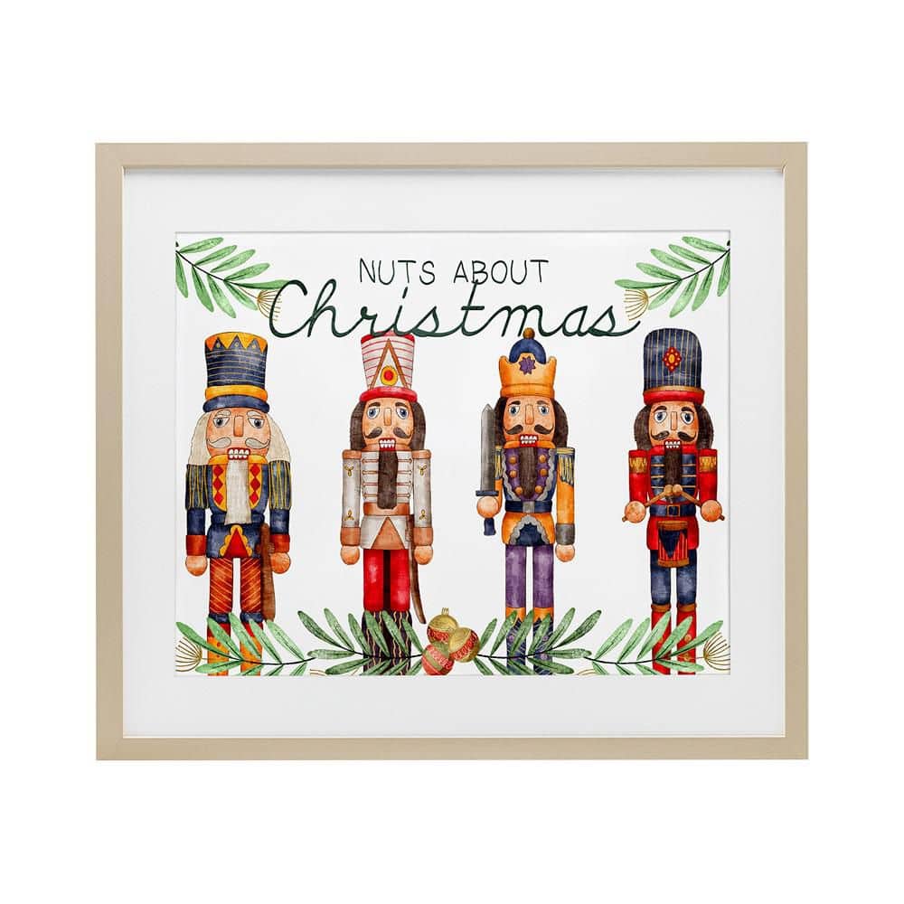 Nuts About Christmas Nutcrackers by Kim Allen Framed Graphic Art Print Typography 13 in. x 16 in. price history on PriceWatchPro
