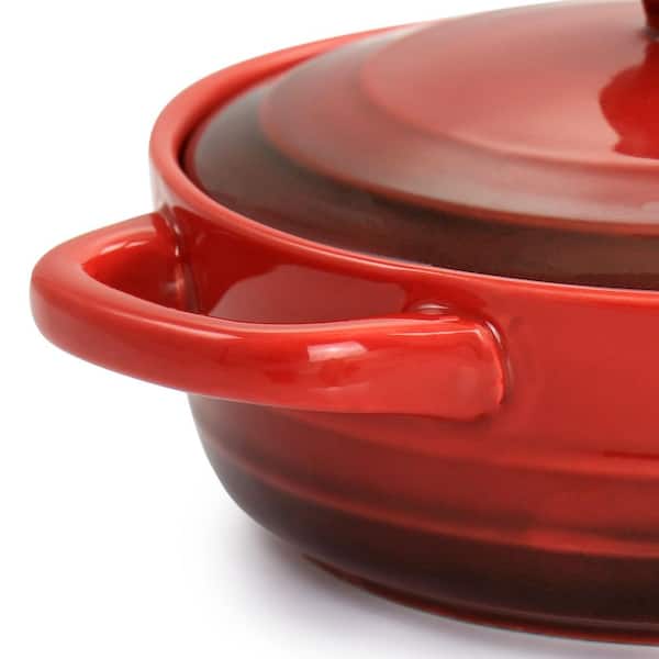 Crock Pot Denhoff 8 Ribbed Casserole - Square - Red - Flame Proof -  Stoneware - GBX