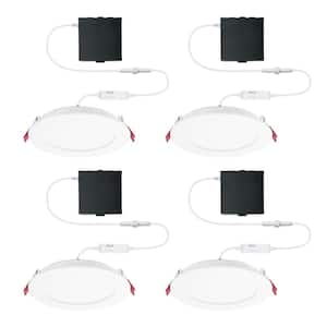 Pro Value Series LED 6 in Round Adj Color Temp Canless Recessed Light for Kitchen Bath Living rooms, Wht  4-Pk