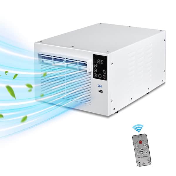 2300 BTU Portable Air Conditioner Cools with Remote, 45 sq.ft. with Dehumidifier in White for Tent, Camping, RV, 50 dBA