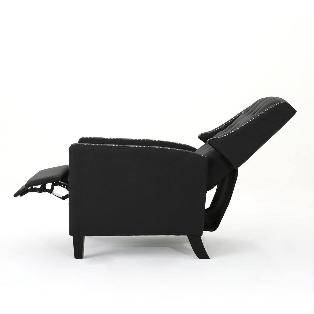 Handcrafted Brown Wood Recliner Accent Chair with Charcoal Finish