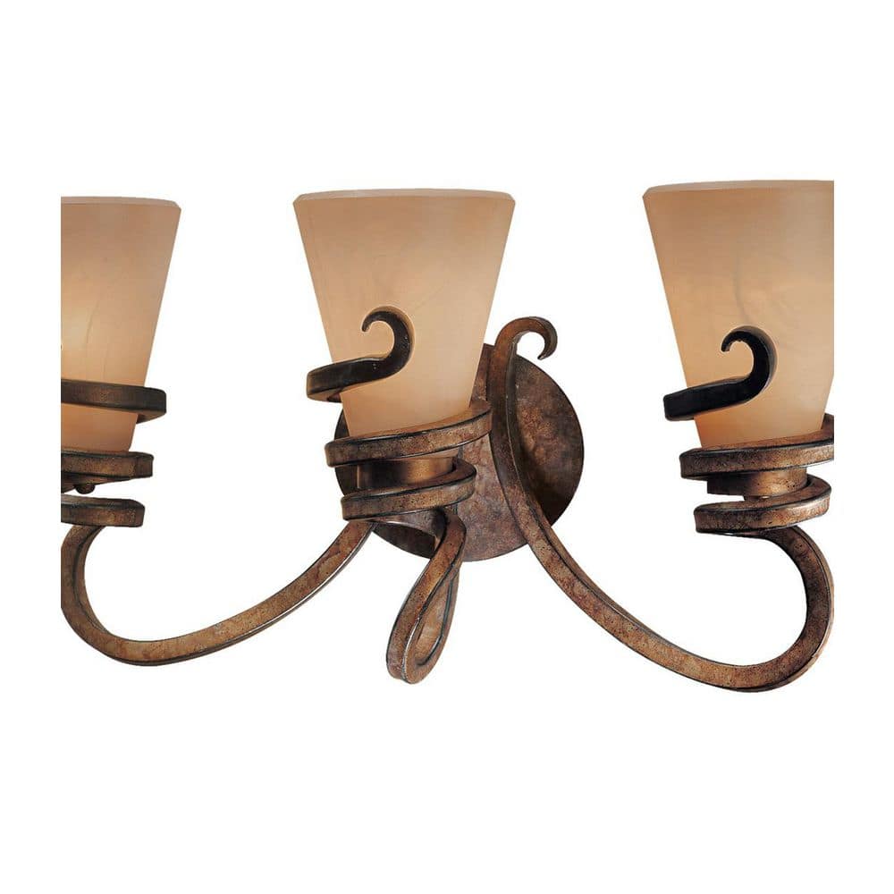 Tofino Bronze 3-Light Bath Vanity with Mabre Grabar Glass